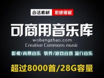 [资料素材] 带分类28G超过8000首可商用版权的音乐音效声音MP3WAV素材合集